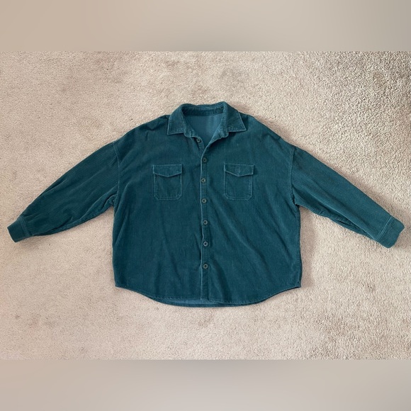 CSB Jackets & Blazers - CSB oversized green courdory shacket